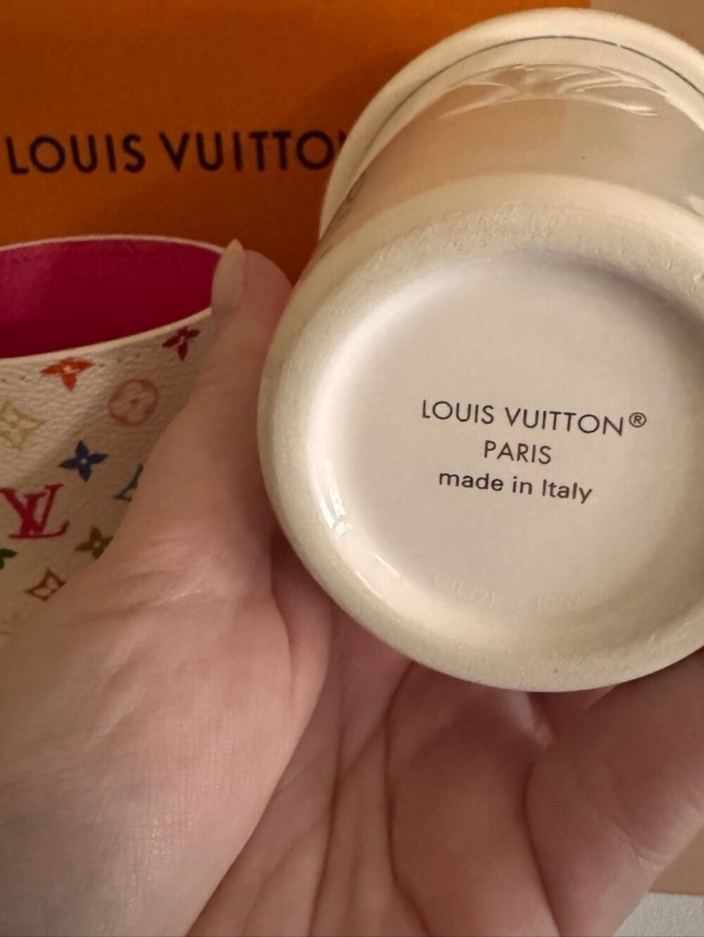 Louis Vuitton X Murakami White Multicolor Monogram Cup Sleeve Ceramic Mug - Picture 11 of 12